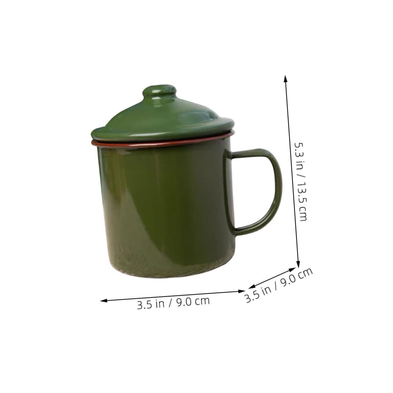 COLLBATH Grüne Vintage Emaille Kaffeetasse, Klassisch Nostalgisch