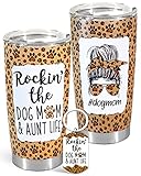 365Fury Aunt Gifts From Niece or Nephew - Dog Mom Gifts For Women - Dog Mom Tumbler With Lid - Double Wall Vacuum Insulated 20oz Travel Mug for Dog Lovers Owners