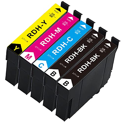 エプソン用RDHインクカートリッジ+RDH-BK-L 黒1本 (全計5本セット)