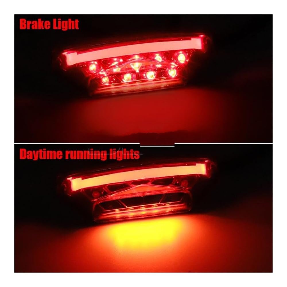 12V Moto Frein Arrière LED Feu Stop Lampe Plaque D'immatriculation Lumière Feux De Jour pour Moto Moto Cafe Racer