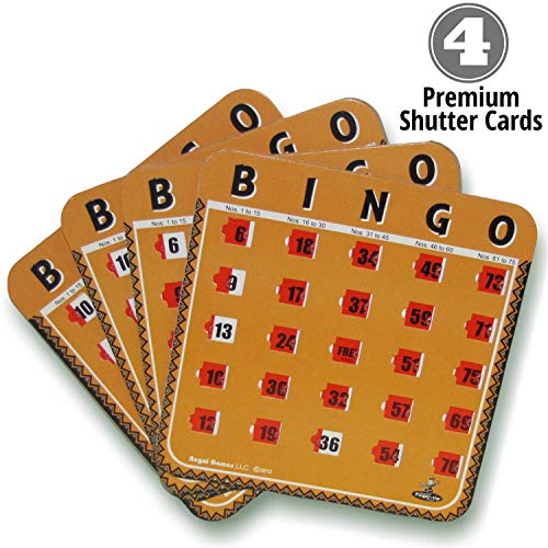 Regal Bingo - Family Bingo Set - Includes 8-Inch Bingo Cage, 75 Bingo Balls, Bingo Board, And 4 Premium, Shutter Slide Bingo Cards #TOP1