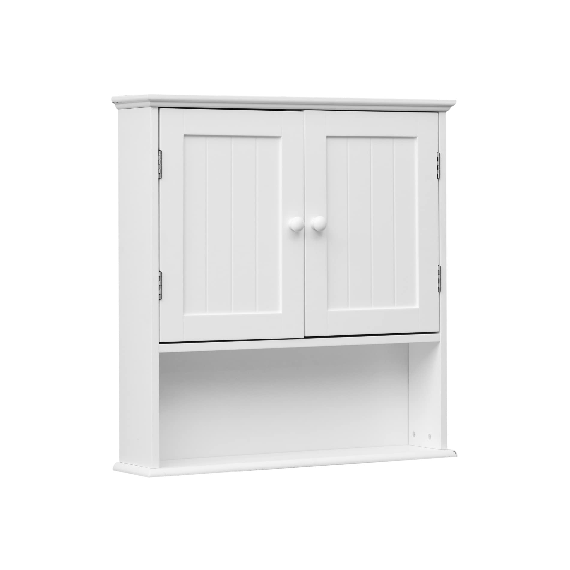 Rebecca Mobili Armario De Pared para Baño, MDF, Blanco, 2 Puertas, 1 Estante, Colgante, Dispensador De Maquillaje - Dimensiones: 58 × 56 × 12 cm (A x AN x FON) - Art. RE6679