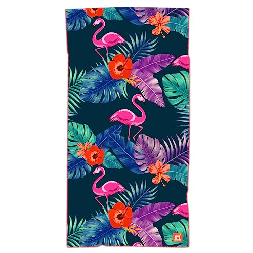 Image of Sprints Athletic Running Towel, Full-Sized, Car Seat Cover - Moisture Wicking (Flamingos)