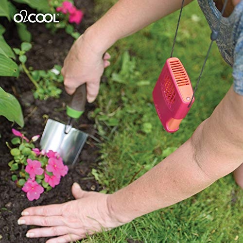 O2Cool Misting Necklace Fan - Portable, Battery Operated With Powerful Vertical Air Flow For Quiet Hands Free Cooling And Personal Travel (Raspberry) #TOP5