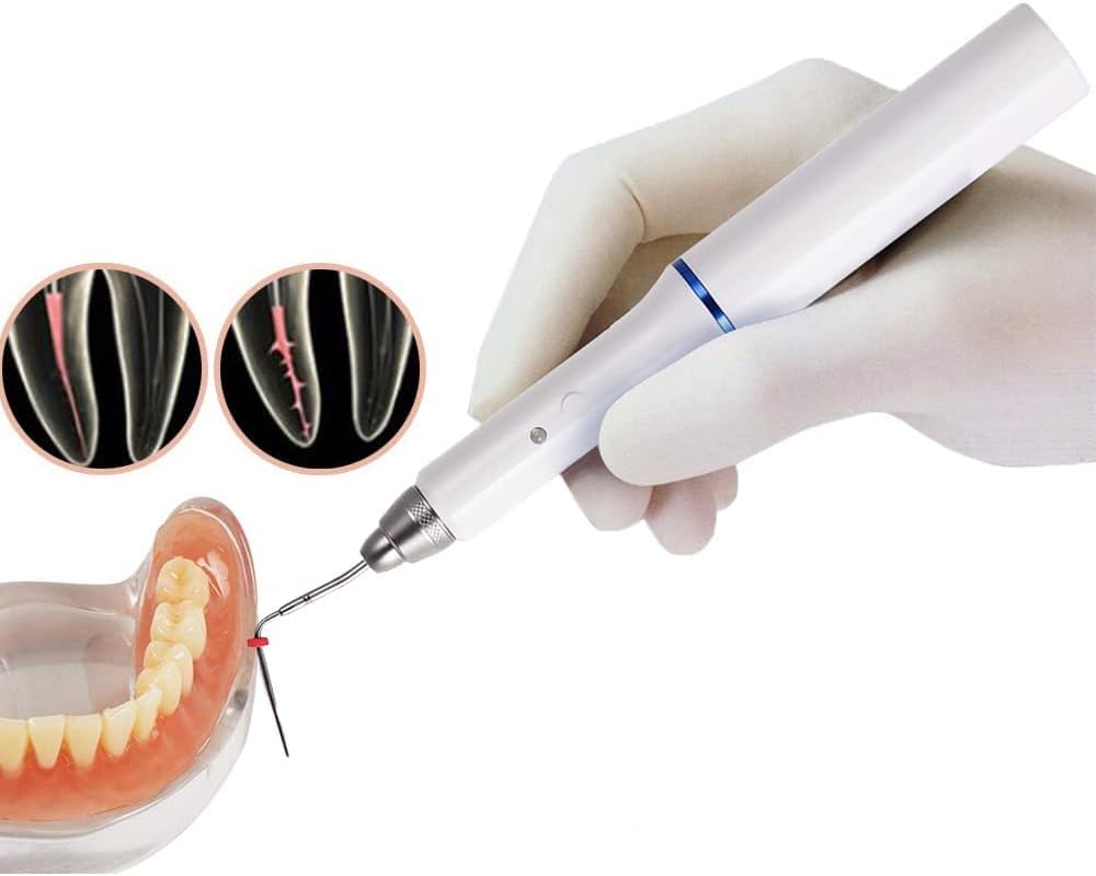 Taglierina per Guttaperca Dentale Wireless A 4 Punte Penna Riscaldata Senza Fili Strumento per L'igiene Orale con Dock di Ricarica Denti Penna per Sistema di Otturazione in Guttaperca