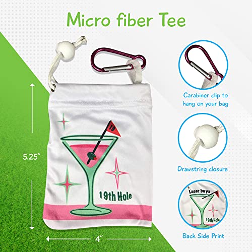 Giggle Golf Par 3 Kit Includes A Golf Towel Waffle Material, Tee Bag With 4 Tees, And Bling Golf Ball Marker With Hat Clip - Golf Accessories - Perfect Golf Gift For Women (19Th Hole) #TOP2