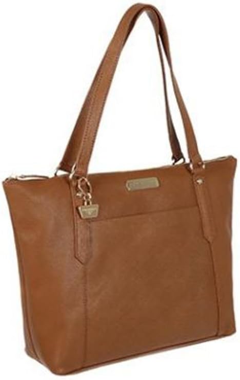 Portobello W11 Amie Textured Saffiano Leather Tote / Shopper Bag Handbag Tan Or Black RRP £95 (Tan)