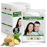 BIOGREEN ROOTS Ammonia-Free & Paraben Free Herbal Hair Shampoo - Hair Dye Shampoo for Women & Men - Natural Color and Herbal Nourishment - No Stain on Skin - Natural Black (10 sachets x 25 ml)