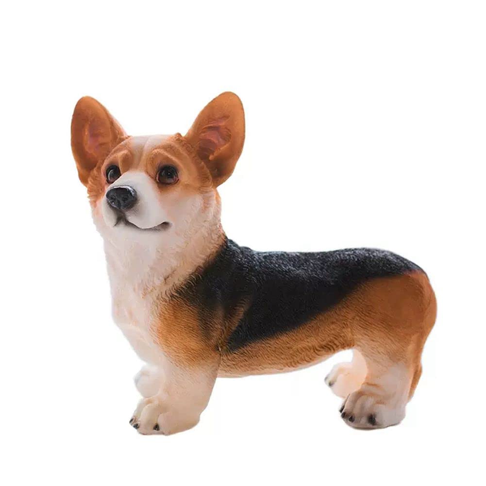 HomDSim Garden Corgi Statue Dog Figurines Indoor/Outdoor Garden Landscaping Sculpture for Patio, Yard or Lawn Flower Pots Balcony Ornaments