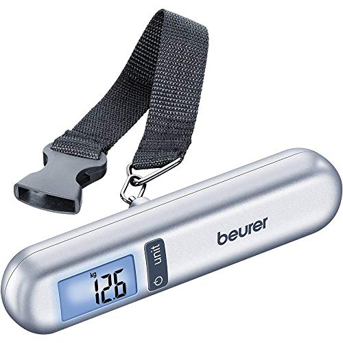 Beurer LS 06 Balanza para equipaje, balanza digital de equipaje con pantalla LCD, cinta métrica integrada de 1m para las normas de equipaje de mano, ideal para viajes, hasta 40 kg