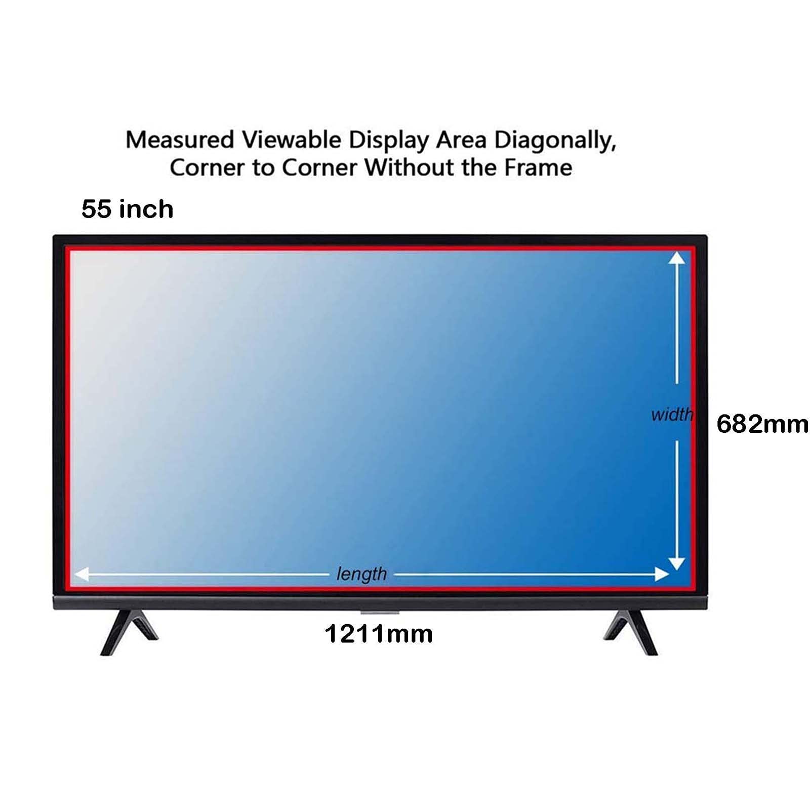 Amazon.co.jp: 55-58インチLEDテレビアンチグレアフィルム、アンチ