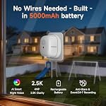 4MP 2.5K Caméra de fenêtre sans fil, rechargeable à l'intérieur HD Caméra de sécurité à la maison, 2.4GHz WiFi, vision nocturne en couleur, AI Détection des mouvements, Anti-Glare, Pas de câblage, Mont à Cling statique Pas de résidu
