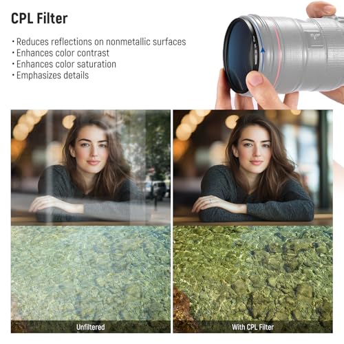 Image of NEEWER 77mm UV /CPL /ND Lens Filter Kit, UV Protection + Circular Polarizing + Neutral Density (ND8) Camera Lens Filter Set with Multicoated Optical Glass, Slim Frame & Upgraded Foldable Storage Case