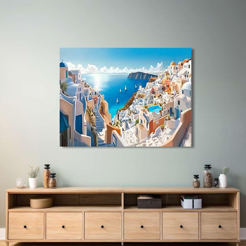 Tableau mer et île ART PRINT CAFE' impression sur toile d'art signée Sanchez