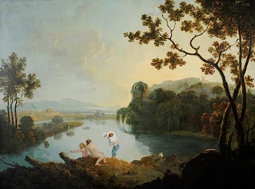 Poster paysage classique garçons se baignant pour remplacer les murs vides