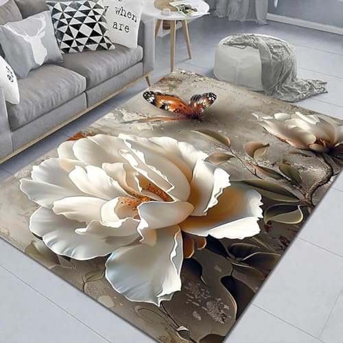 Tapis de luxe à fleurs décoration de sol haut de gamme pour chambre