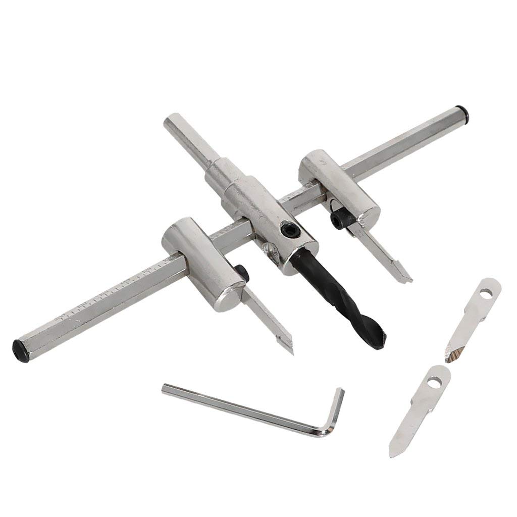Tubayia White Adjustable Circle Cutter Circle Hole Saw Hole Cutter Circular Hole Saw For Woodworking (225 Mm )