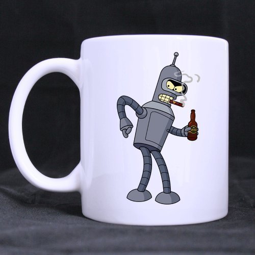 Refreshus Cool Smoking Bender Futurama Custom Designed White Mug 11 OZ Coffee/Tea Cup