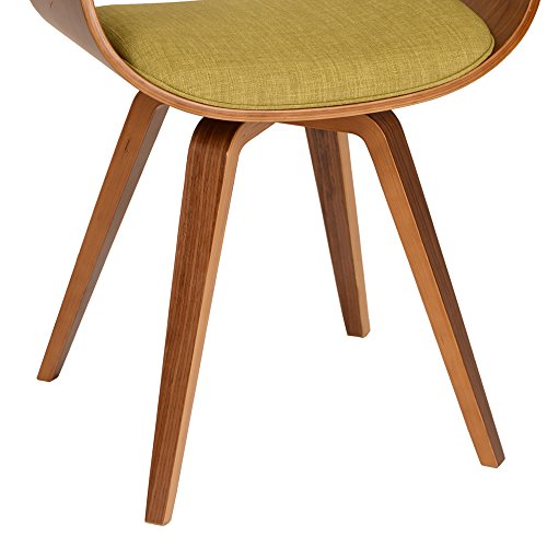 Armen Living Summer Chair In Green Fabric And Walnut Wood Finish 31" X 25" X 22" #TOP4