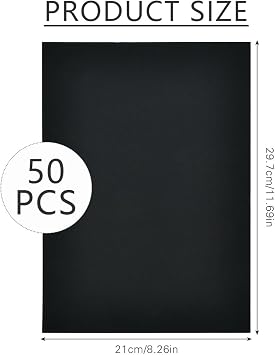 50 Sheets Black Card, A4 Card 300gsm Thick Card Stock for DIY Projects Arts and Crafts,Cards Making,Home or Office Printing