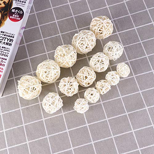Ifundom Wicker Rattan Balls, 15 Pcs Decorative Balls Vase Fillers For Home Decor Centerpieces Bowl Orbs Craft Wedding Party Garden Christmas Tree Decoration House Ornaments #TOP6