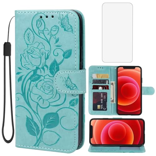 Étui portefeuille iPhone 12 Mini avec support vidéo et verre trempé antichoc