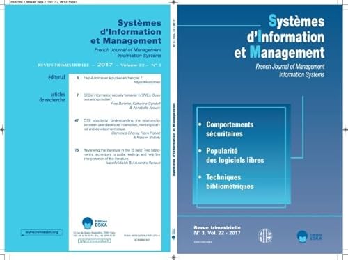 Imagen de COMPORTEMENTS SECURITAIRES-SIM 3-2017: POPULARITE DES LOGICIELS LIBRES-TECHNIQUES BIBLIIMETRIQUES