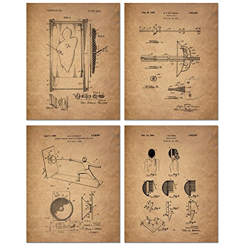 Fencing Patent Prints - Set of 4 (8 inches x 10 inches) Photos