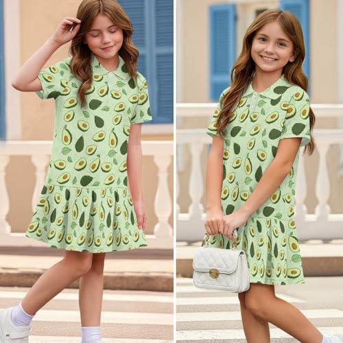 Girls Casual School Dress 2-in-1 Tennis Outfits Short Sleeve Pleated Active Dress, for 5-14 Years2
