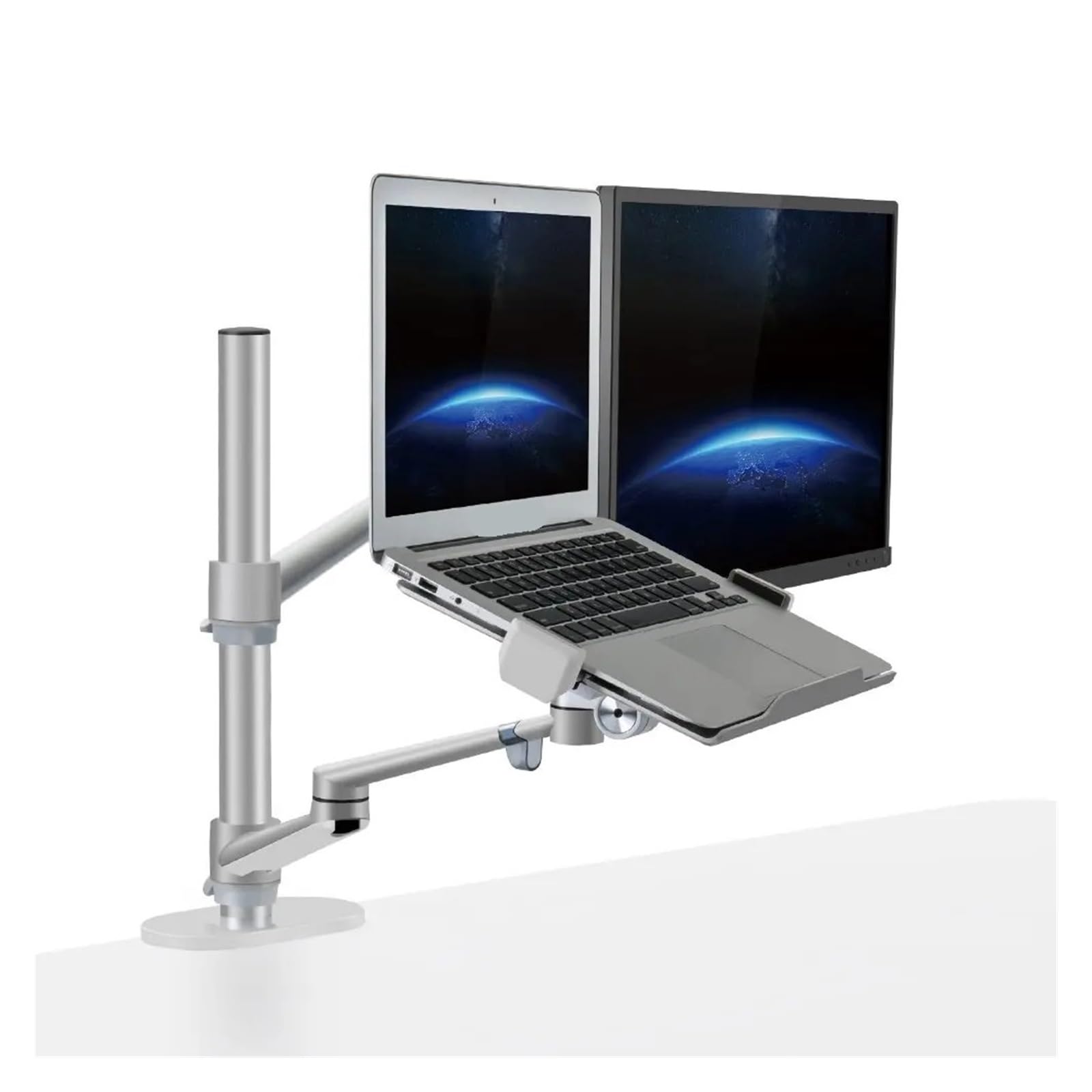 TKJfdTY Height Adjustable Desk Dual Arm 17-32" Monitor Stand + 12-17" Stand，OLL 3L S