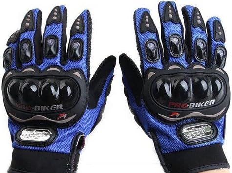 Motorcycle Motocross Racing ATV UTV Outdoor Sport Riding Cycling Armor Full Finger Pro-Biker Protective Gloves Blue Size L For ARCTIC CAT 700 Prowler EFI 2008 2009