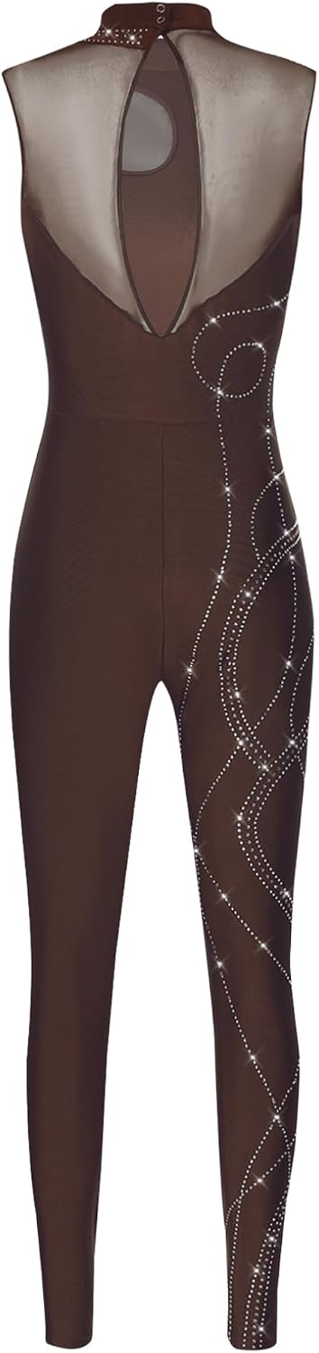 Hularka Gymnastics Leotard Women Sparkly Unitard Ice Skating Jumpsuit