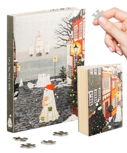 PieceRelax Puzzle Carnet – Katherine Blower - Harbor’s First Snow | A5 Ligné avec Couverture Puzzle, Marque-Page & Porte-Stylo | 329 Pièces [YA1074]