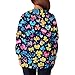 AMXYFBK Scrub Jackets for Woman Casual Long Sleeve Single Breasted Cute Animal Printed Nurse Workwear Uniform with Pockets Turquoise Xxl - Womens Long Sleeve Top