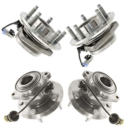 Image of TRQ 2 Piece Front Rear Wheel Bearing & Hub Assembly Set Compatible with 2012-2015 Chevrolet Captiva Sport 2007-2009 Equinox Pontiac Torrent 2008-2010 Saturn Vue Suzuki XL-7
