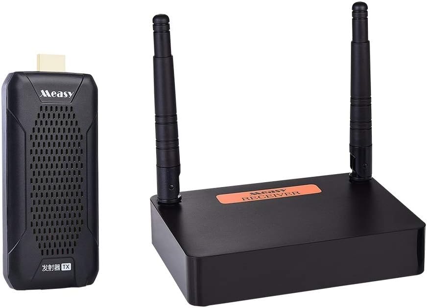 measy Wireless HDMI Transmitter and Receiver HDMI Wireless Extender, for transmiting aduio video from PC/set tv box/to TV/Projector/Monitor (FHD656 MINI)