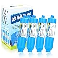 CircleRiver RV Inline Water Filter, NSF Certified, 20 Microns Camper Water Filter, Reduces Bad Taste, Odors, Chlorine, Sands, Ideal for RV, Garden, Pets and Marine, 4 Pack