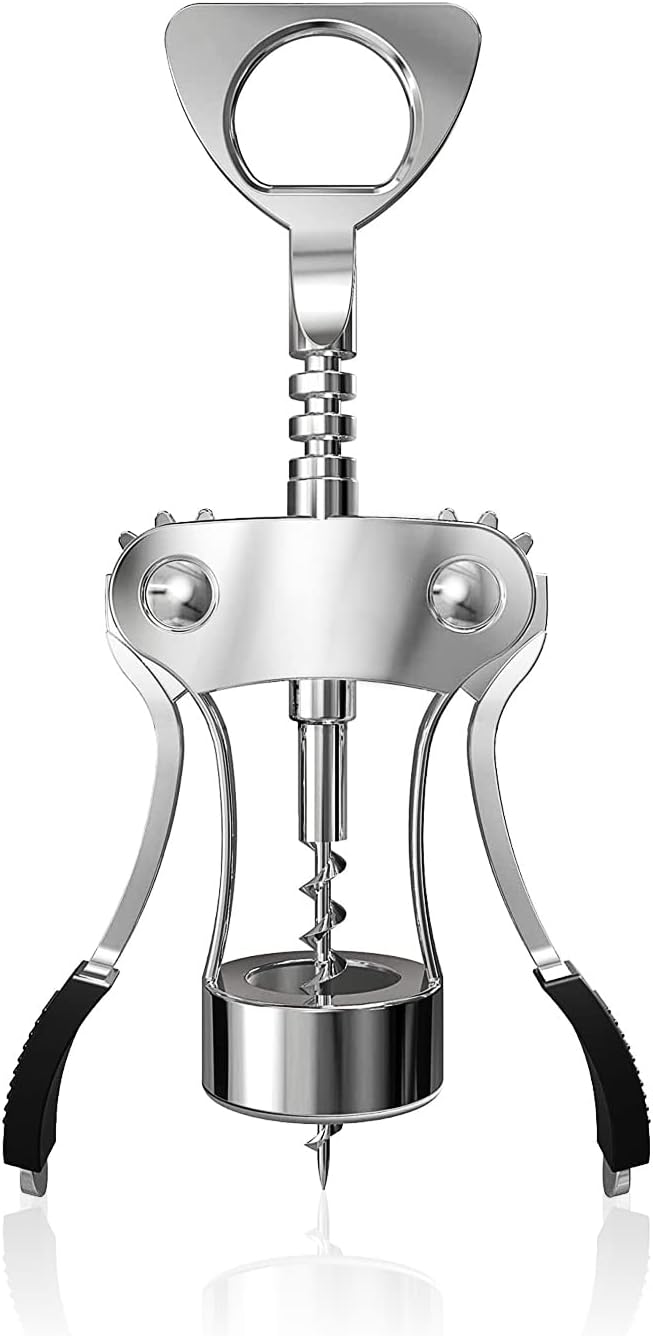 Wing Corkscrew Wine Opener Professional Multifunctional All-in-One Wine Bottle Opener and Beer Bottle Opener. Strong Stainless Steel Zinc Alloy. Won't Split or Crumble Cork