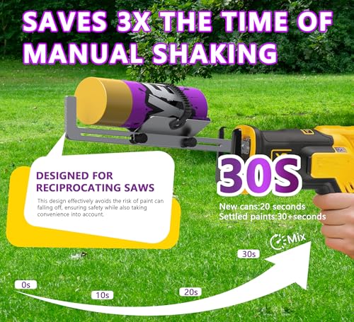 Reciprocating Saw Paint Shaker Mount with 20 Stainless-Steel Balls - Heavy-Duty Mixer for Spray Cans, DIY Projects & Auto Repair - Thumbnail 2