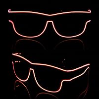 Vista 57 de Ainiv Gafas de luz inalámbrica, 3 modos, LED luminosas, que brillan en la oscuridad, para fiestas, DJ, EDM, Halloween, Navidad Inalámbrico - Rosa