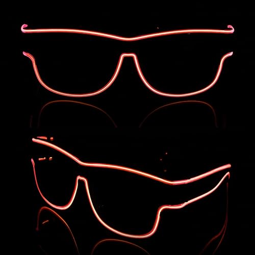Miniatura 2 de Ainiv Gafas de luz inalámbrica, 3 modos, LED luminosas, que brillan en la oscuridad, para fiestas, DJ, EDM, Halloween, Navidad
