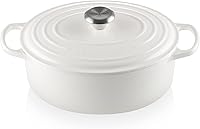 Vista 40 de Le Creuset Horno holandés ovalado Signature de hierro fundido esmaltado, 2.75 cuartos de galón., Blanco