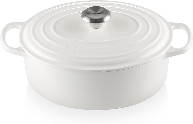 Le Creuset Enameled Cast Iron Signature Oval Dutch Oven, 5 qt. , White