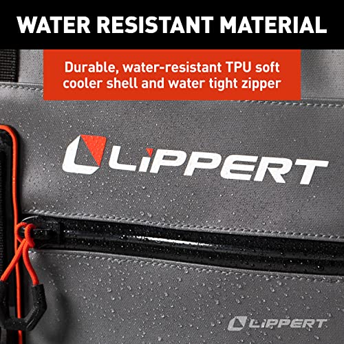 Image of Lippert Adventure Pro 24-Can Soft Insulated Cooler Tote Bag, Up to 15 lbs. of Ice, 18 Quarts of Water, 14 inch x 10-1 /2 inch x 15-1 /4 inch Wide Mouth Opening, Padded Handle & Shoulder Strap - 2021099915