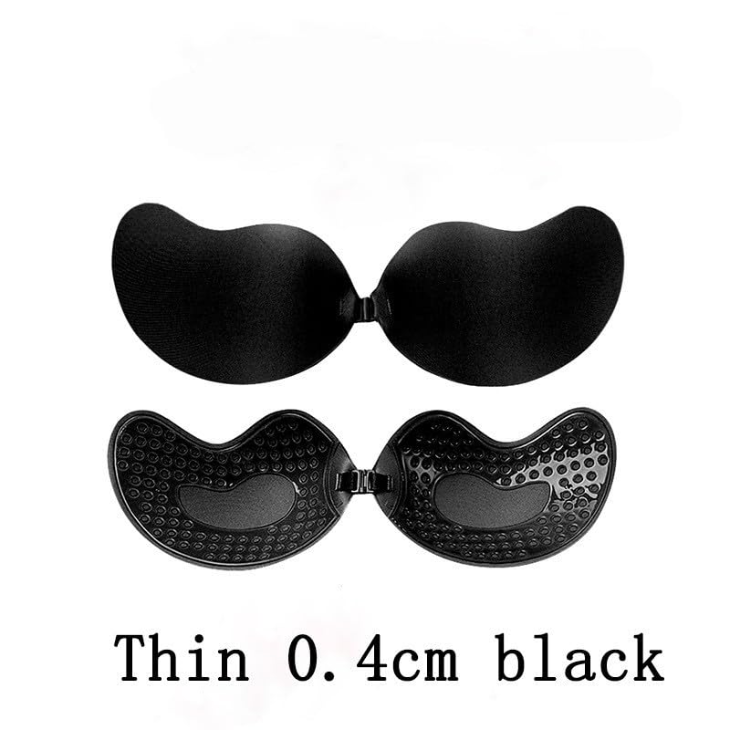 Sujetador Invisible Push Up Sin Tirantes Cubre Pezones Transpirable Cómodo Cubre Pezones Autoadhesivo Sujetador Cubre Pezones Reutilizable a Salvo/Black/D