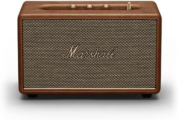 Marshall Acton III Wired Connectivity Stereo Home Speakers with Bluetooth 5.2 & RCA or 3.5mm input – Brown