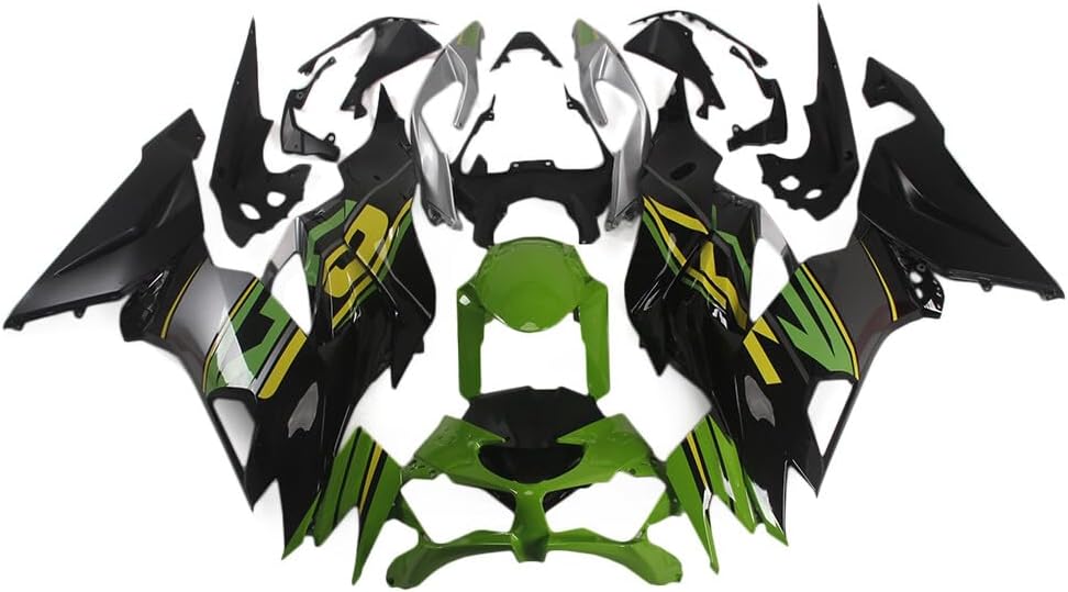 Injection Bodywork ABS Plastic Fairing Kit Fit for Kawasaki 2019 2020 2021 2022 2023 Ninja ZX6R 636 ZX-6R ZX636 Complete Fairings Body Frame Cowling Set - Green & Black
