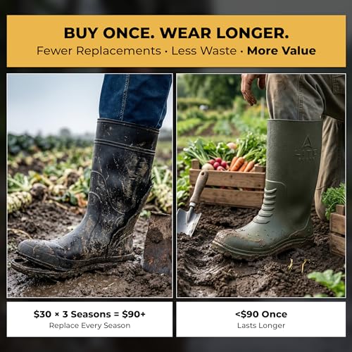 Image of Rubber Hunting Boots for Men - Ultra-Light 13 oz EVA, 16 inch Waterproof Pull-On Boots for Early Season Hunting, Fishing & Farm Work, Non-Slip Mud Boot.