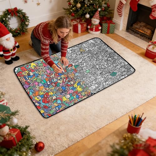 Couverture à colorier DIY lavable pour éviter les dessins sur canapé