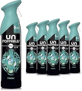Febreze Unstoppables Air Freshener Spray, Odour Eliminator and Bathroom Freshener, Spring, 1.8 Litre (300 ml x 6)